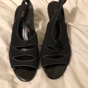 Prevata black fabric slingbacks!